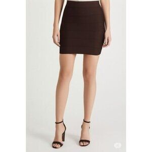 Vivienne Tam Brown Bandage High Waisted Pencil Skirt M